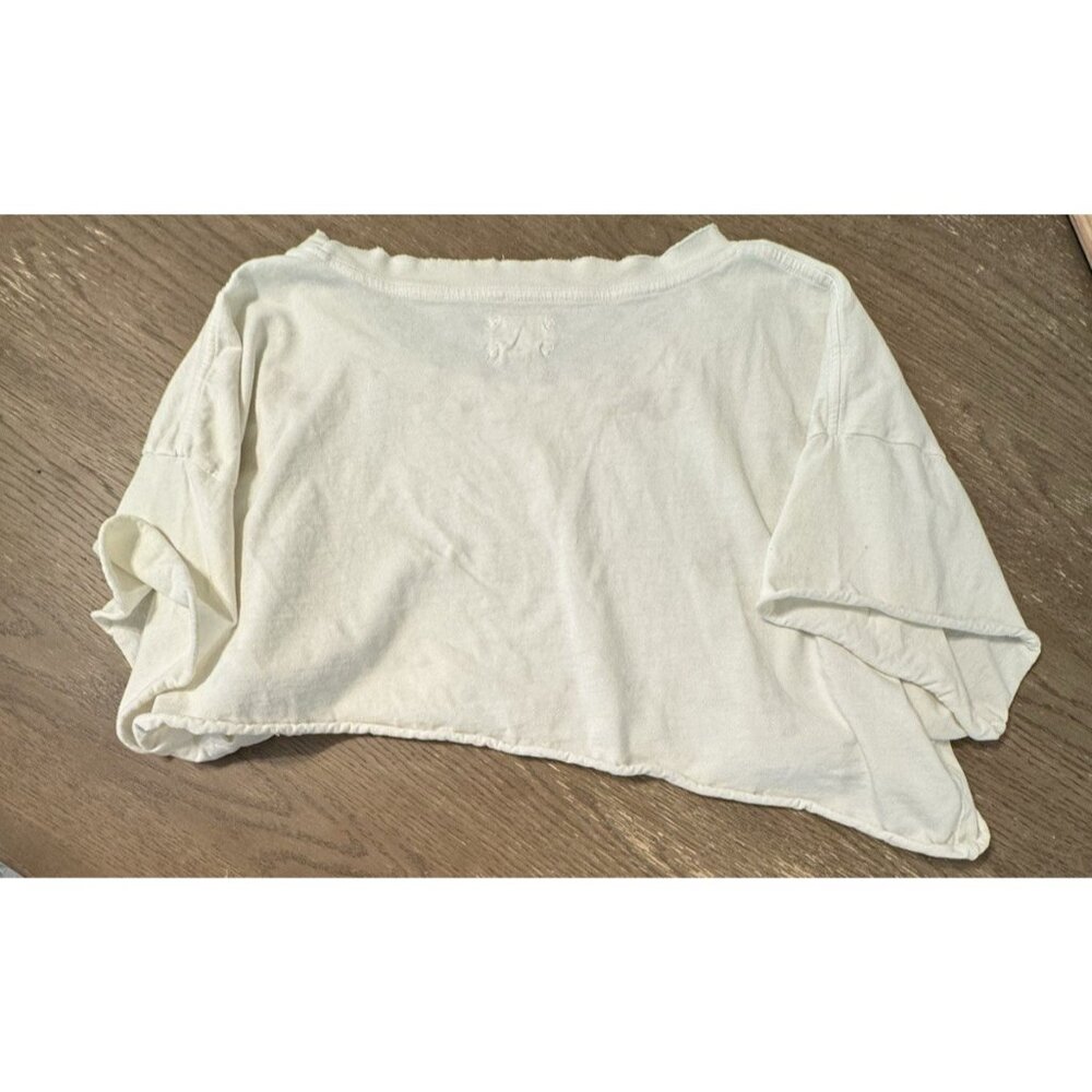Vintage Souls LA Ivory Speedway Crop Top Large Cotton Moto Rock Streetwear Y2k - Picture 3 of 9